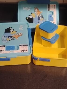 Bluey Yellow & Light Blue Kids Bento Lunchbox Set $15 Each
